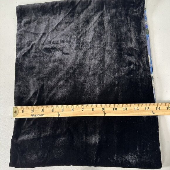 Kevin O'Brien Studio Infinity Loop Scarf Velveteen Black Gray Blue Silk Soft - Picture 7 of 7